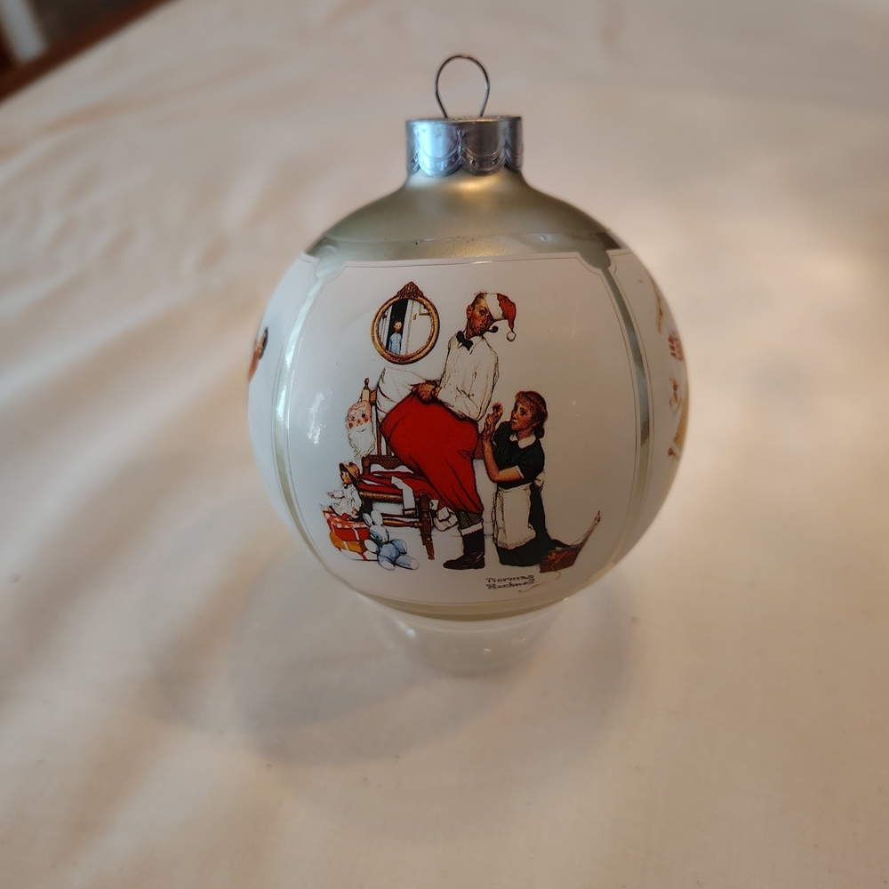 Hallmark White and Red Santa Ornament